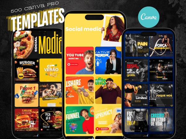 500 Premium Canva Editable Template Bundle